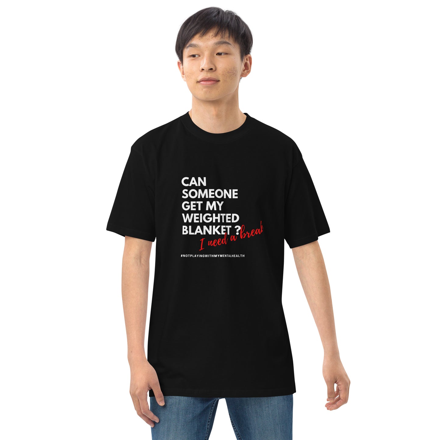 Men weighted blanket tee black
