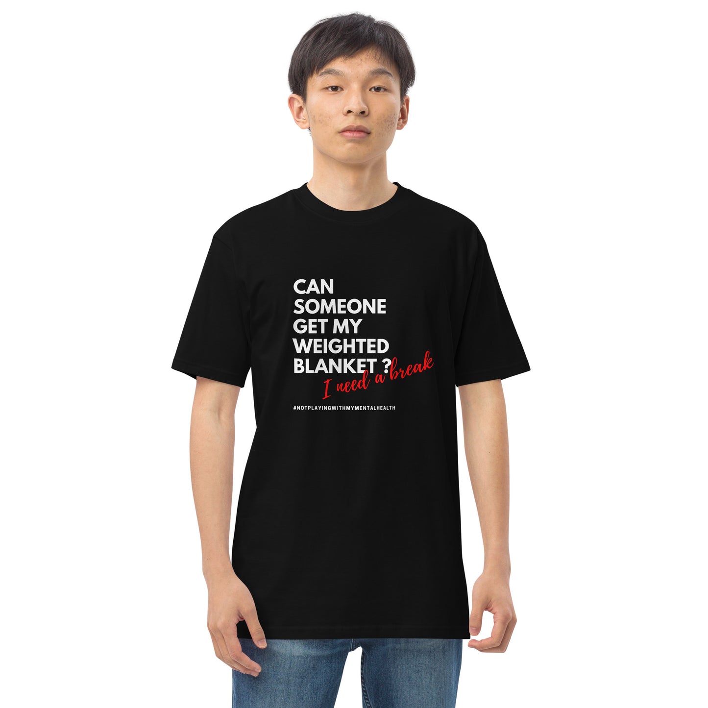 Men weighted blanket t-shirt black