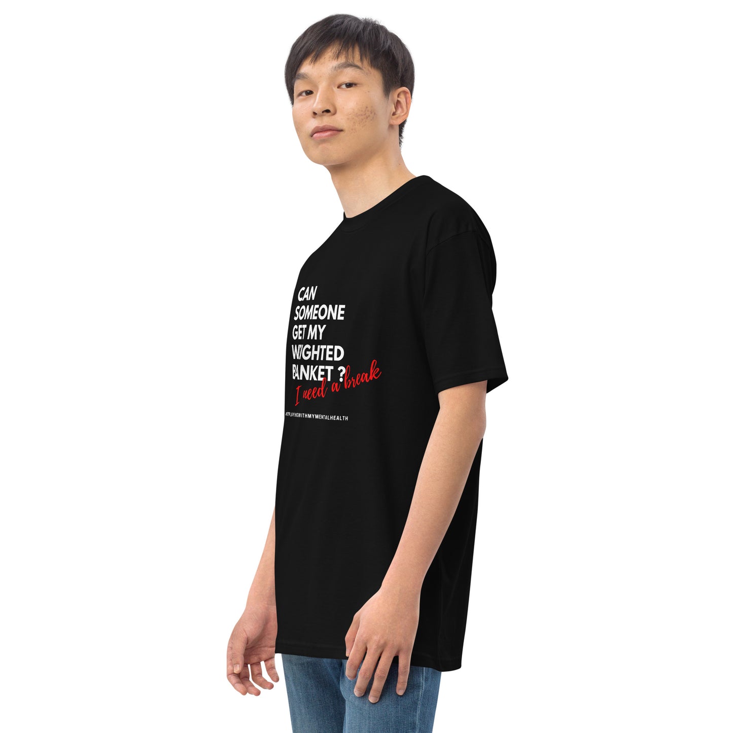 Men weighted blanket tee black