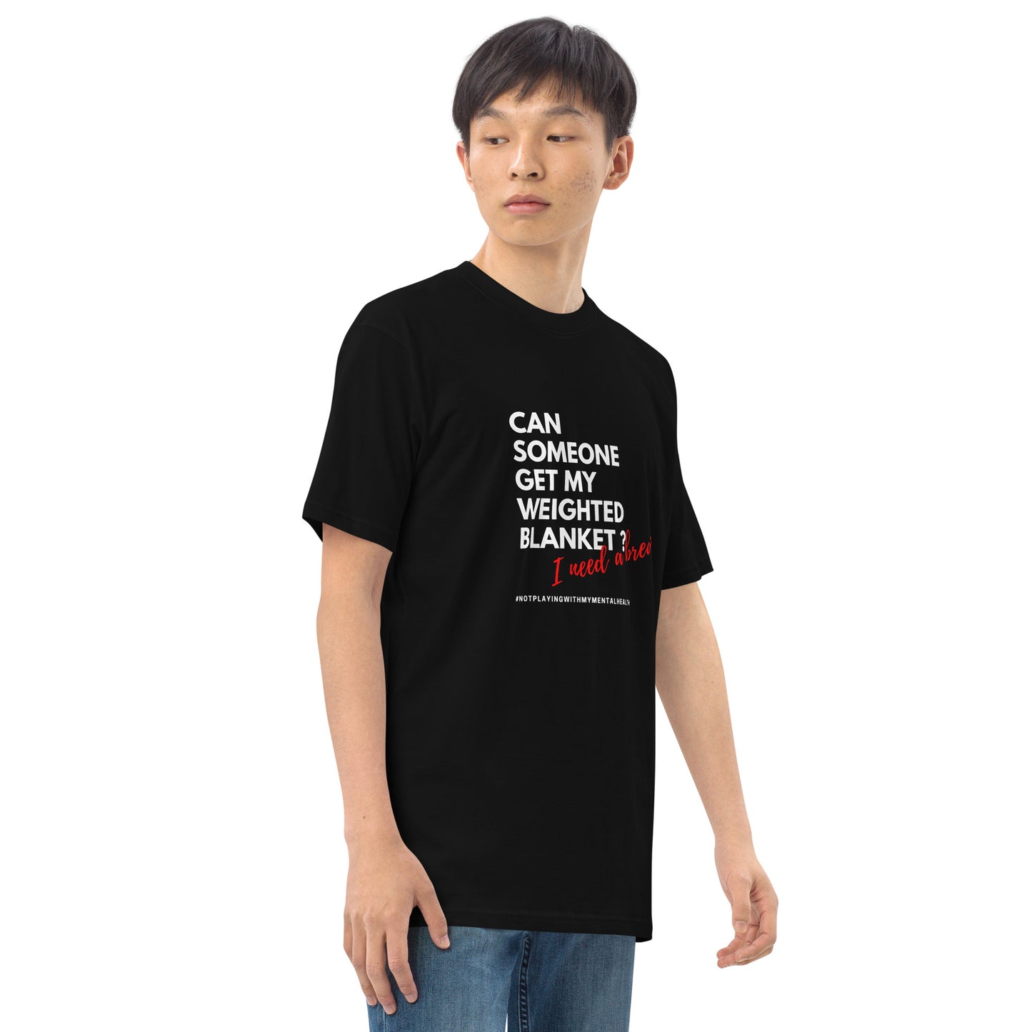 Men weighted blanket t-shirt black
