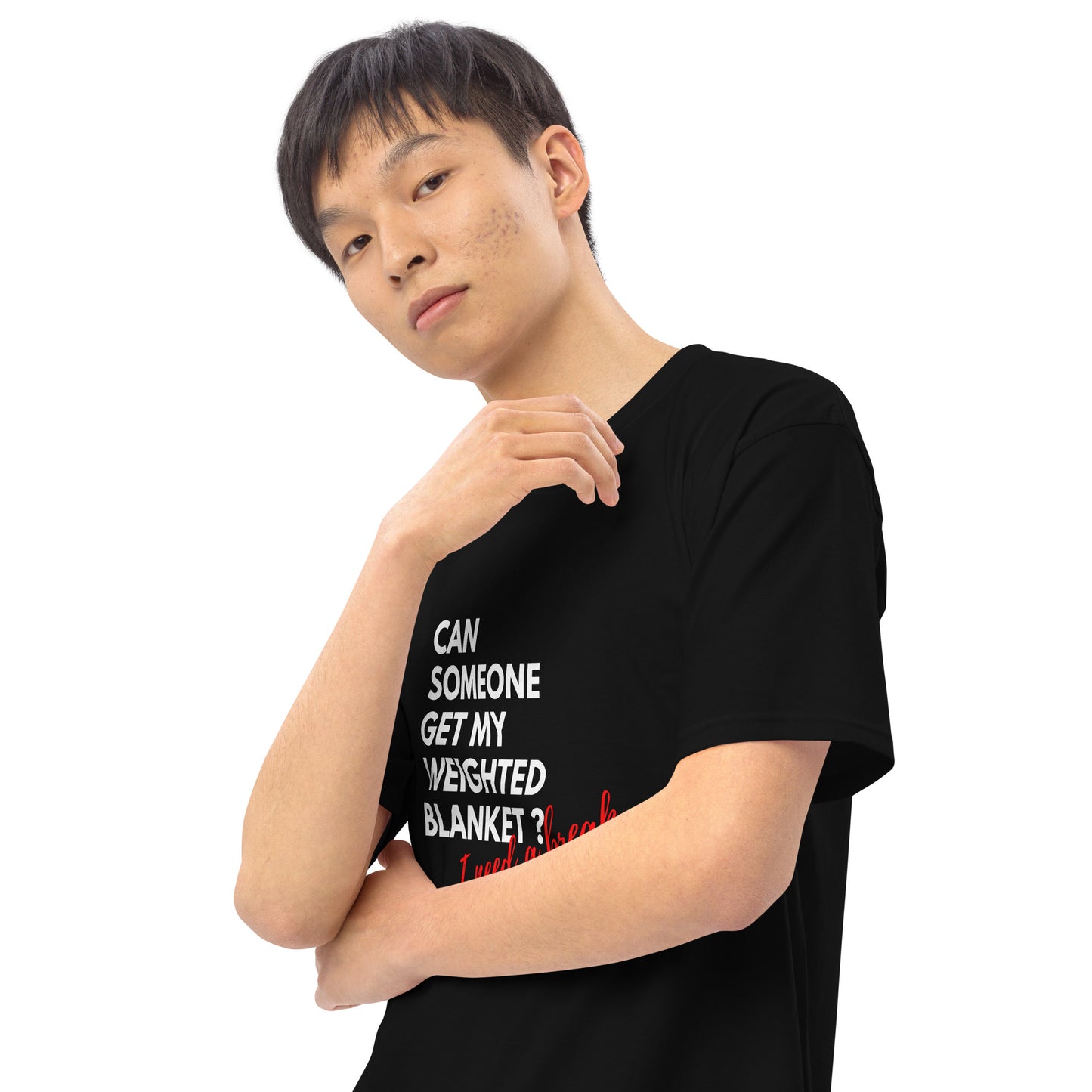 Men weighted blanket tee black